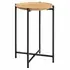 Xilo Round Wood and Metal Side Table in Oak - New