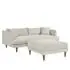 Zoya Down Filled Overstuffed Sofa and Ottoman Set in Heathered Weave Ivory - New