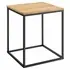 Zora Square Wood and Metal Side Table in Oak - New