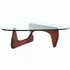 Abstract Glass Top Coffee Table in Cherry - New