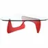 Abstract Glass Top Coffee Table in Red - New