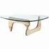 Abstract Glass Top Coffee Table in Natural - New