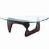 Abstract Glass Top Coffee Table in Dark Walnut - New