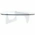 Abstract Glass Top Coffee Table in White - New