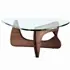 Abstract Glass Top Coffee Table in Walnut - New