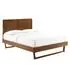 Alana Twin Wood Platform Bed With Angular Frame in Walnut - New