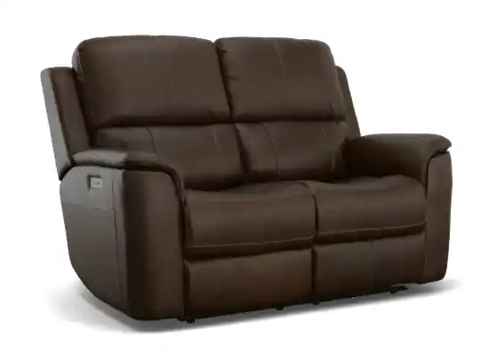 Flexsteel Living Room Power Reclining Loveseat with Power Headrests and Lumbar
