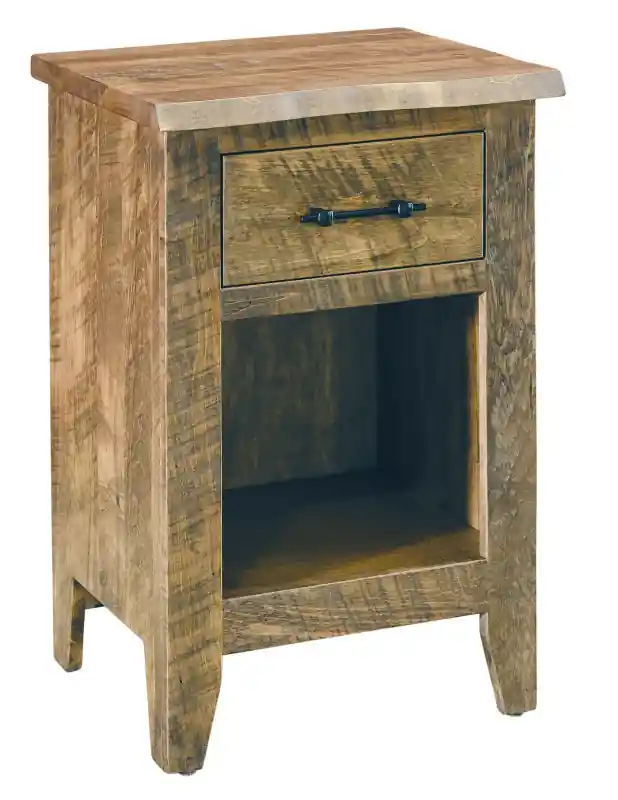 Amish Essentials Amish Rough Sawn 1 Drawer Nightstand - Archbold Furniture