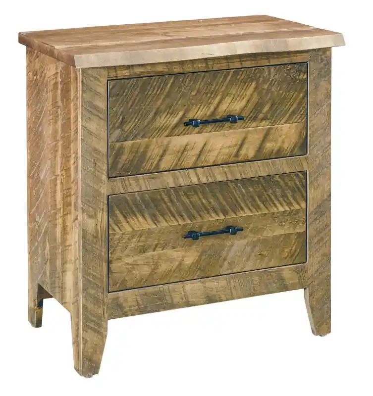 Amish Essentials Amish Rough Sawn 2 Drawer Nightstand - Archbold Furniture