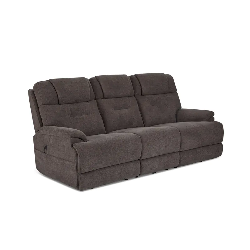 Zecliner Zofa Umber Fabric Power Sleep Sofa with Power Headrests & Lumbar - Flexsteel