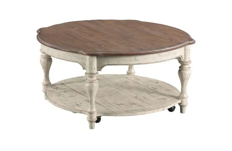 Weatherford – Cornsilk Bolton Round Cocktail Table - Kincaid Furniture