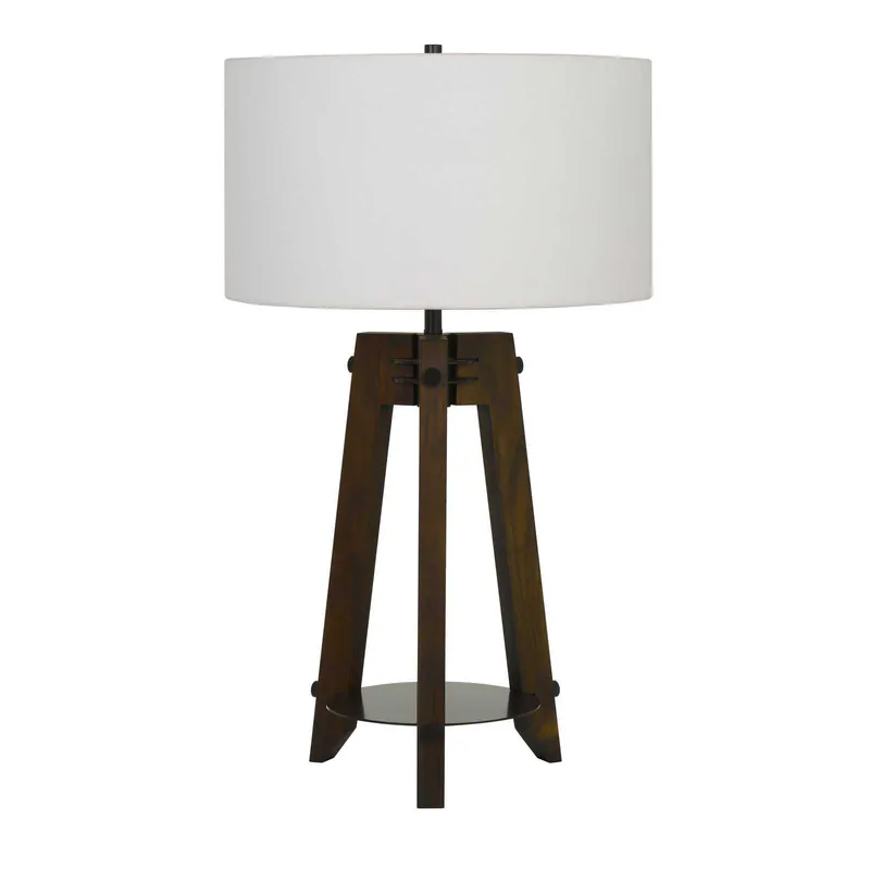 150W 3 Way Bilzen Ash Wood Tripod Table Lamp - Cal Lighting