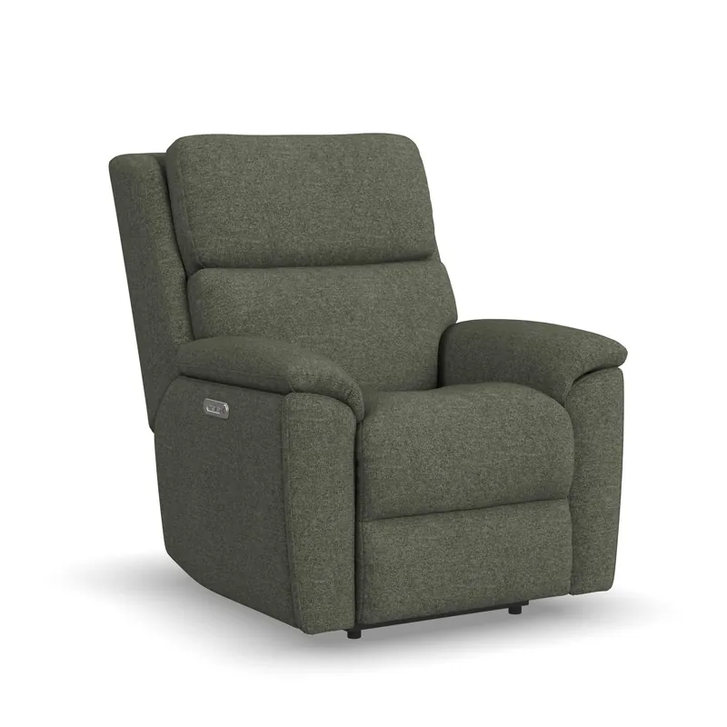 Porter Fabric & Leather Power Recliner with Power Headrest & Lumbar - Flexsteel