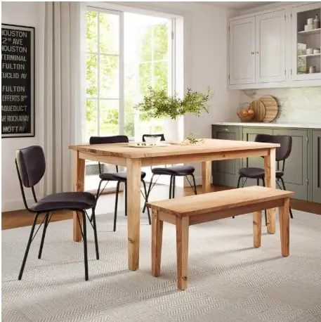 Jofran Colby Dining Table w/ 4 Owen Chairs and Bench