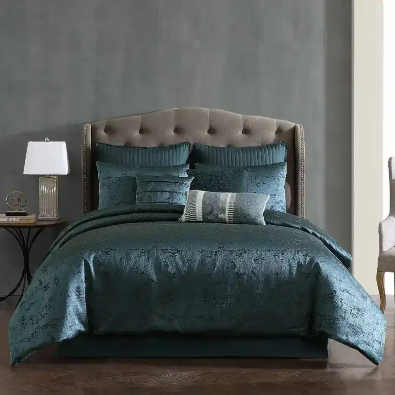 Hallmart Dustin 9-Piece Dark Blue Queen Comforter Set