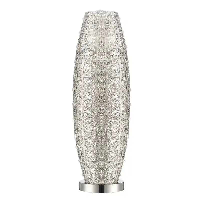 Lite Source Masura Polished Nickel and Crystal Table Lamp
