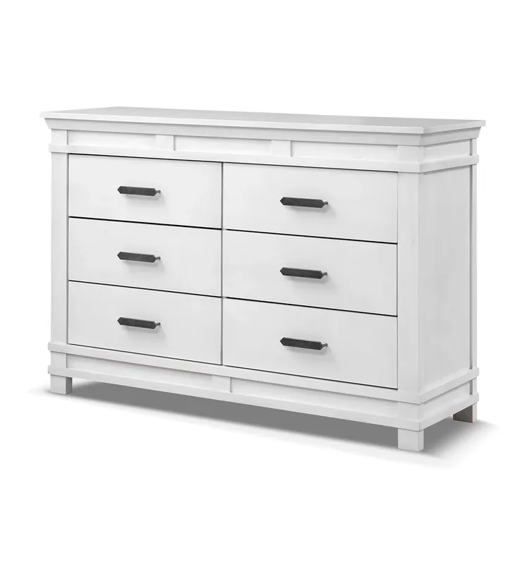 C&T Int'l Brookfield White 6-Drawer Double Dresser