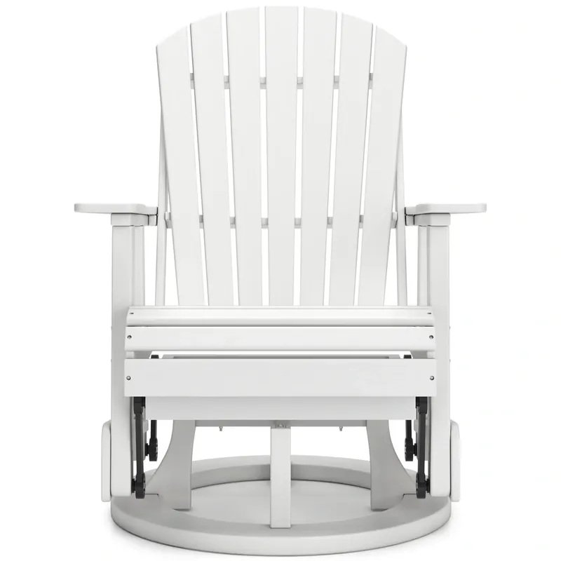 Ashley Hyland Wave White Outdoor Swivel Glider Chair