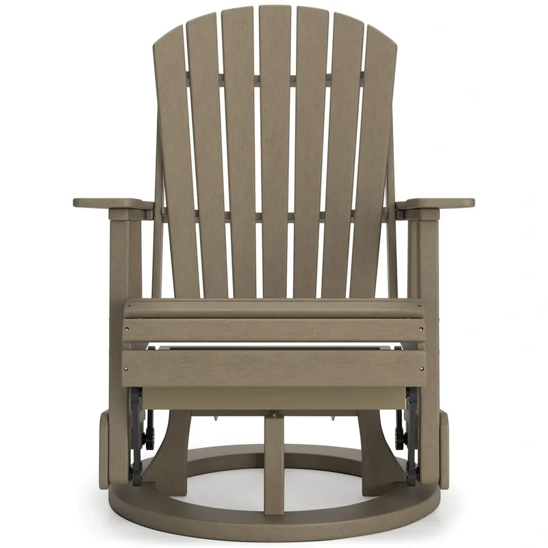 Ashley Hyland Wave Driftwood Outdoor Swivel Glider Chair
