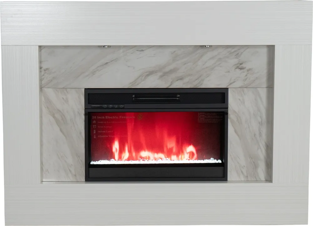 A Plus International Dino 56" Marble Electric Fireplace