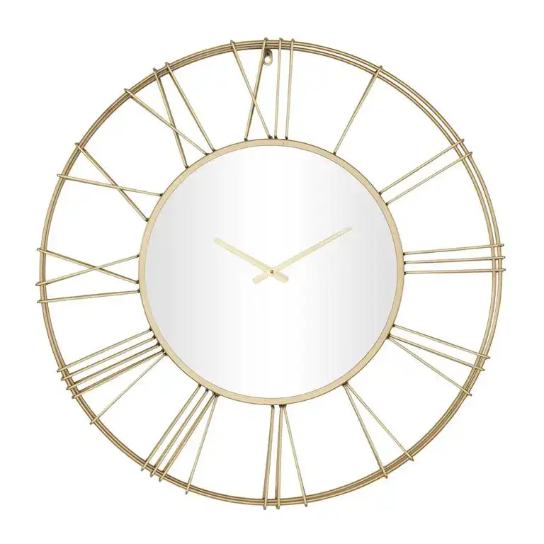Uma 30 x 30 Gold Mirror Clock - Deco Marché
