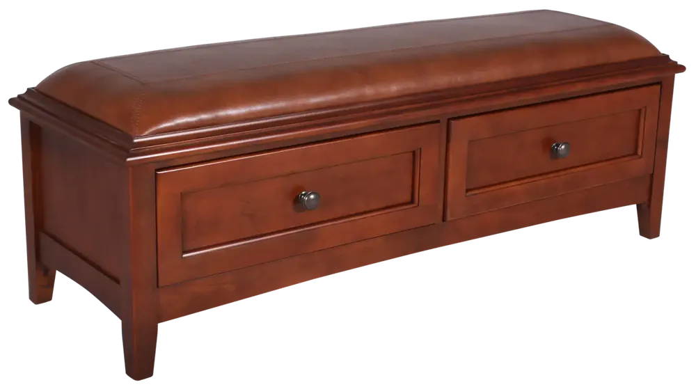 Whittier Wood McKenzie 2-Drawer Storage Bench