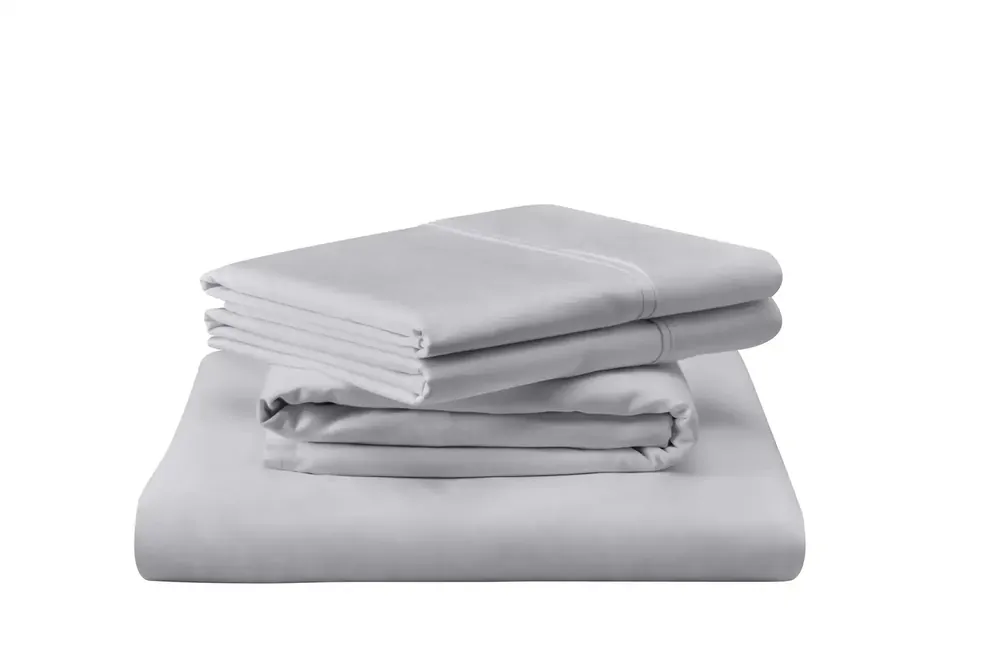 Tempurpedic Split King Classic Cotton Silver Sheet Set