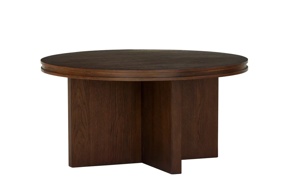 Flexsteel Waterfall Walnut Round Coffee Table