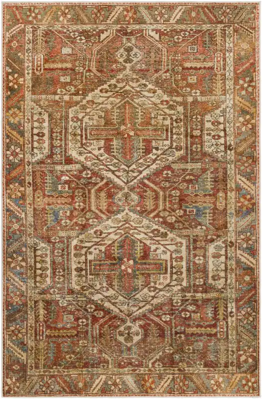 Surya Carpets Lavable Rug in Rust - 5.3 x 7.7