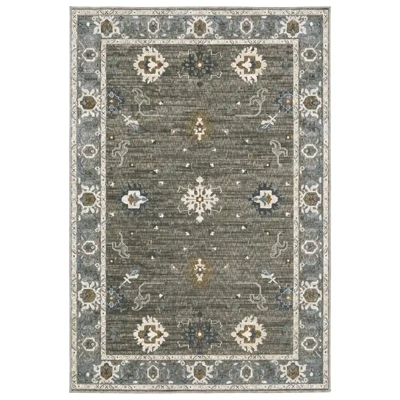 Sphinx Ellington Rug in Blue Brown- 6.7 x 9.6