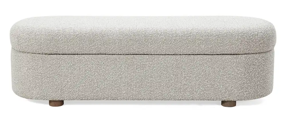 Modus Furniture Virgil Ricotta Boucle Storage Bench