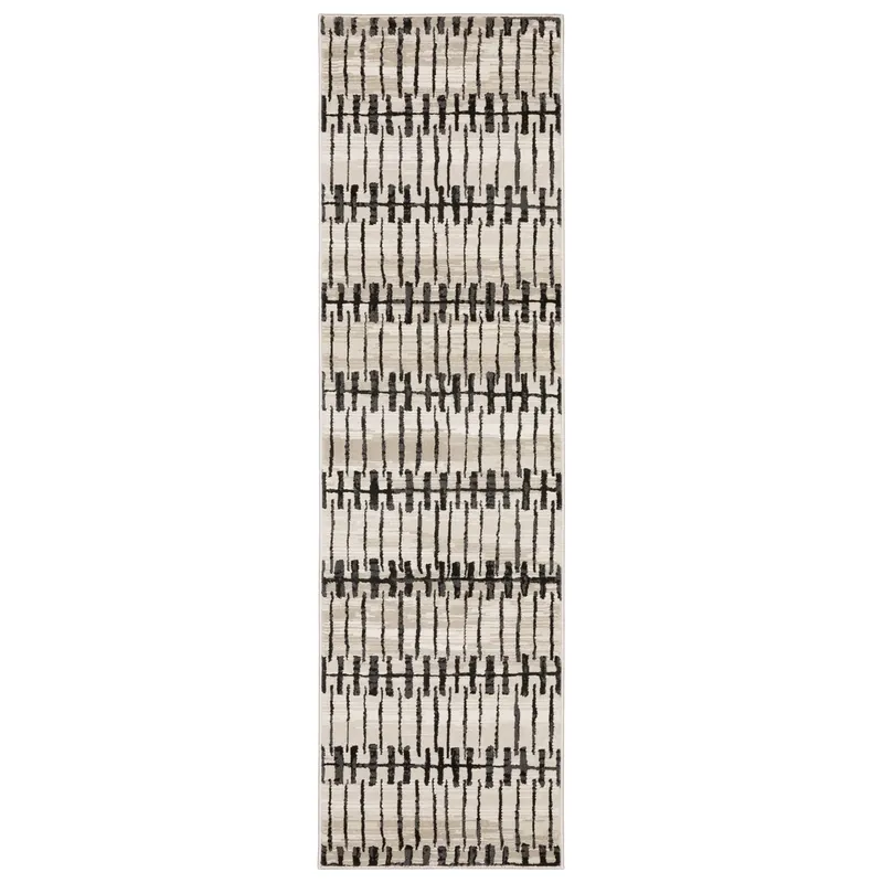 Sphinx Raylan Rug in Ivory/Black - 2.3 x 7.6