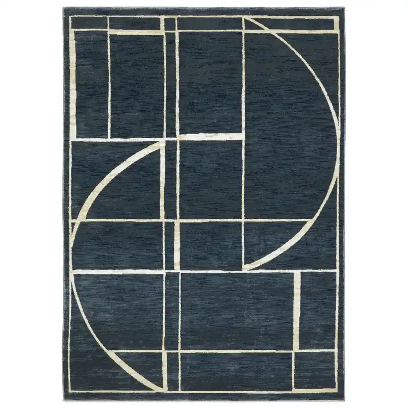 Sphinx Reed Rug in Blue Ivory - 5.3 x 7.6