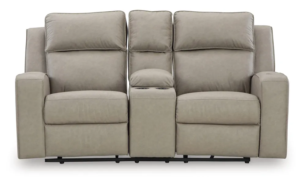 Ashley Lavenhorne Pebble Reclining Loveseat with Console