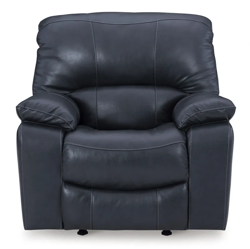 Ashley Leesworth Blue Leather Power Recliner