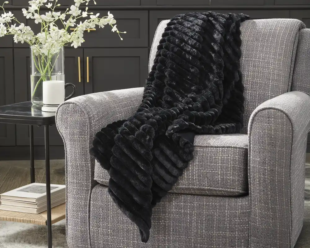 Ashley Alsonwell Throw Blanket in Black - 50 x 60