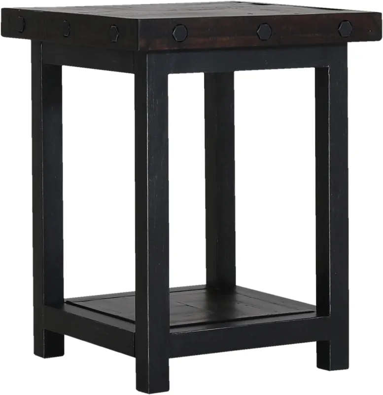 Flexsteel Carpenter Rustic Brown Chairside Table