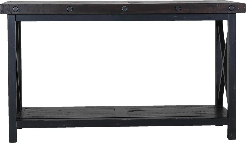 Flexsteel Carpenter Rustic Brown Sofa Table