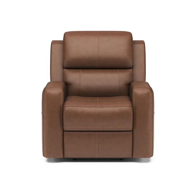 Flexsteel Linden Caramel Leather Power Recliner