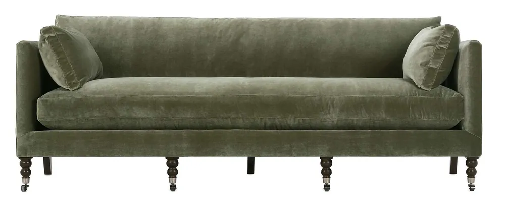 Rowe Furniture Madeline Sage Velvet Sofa