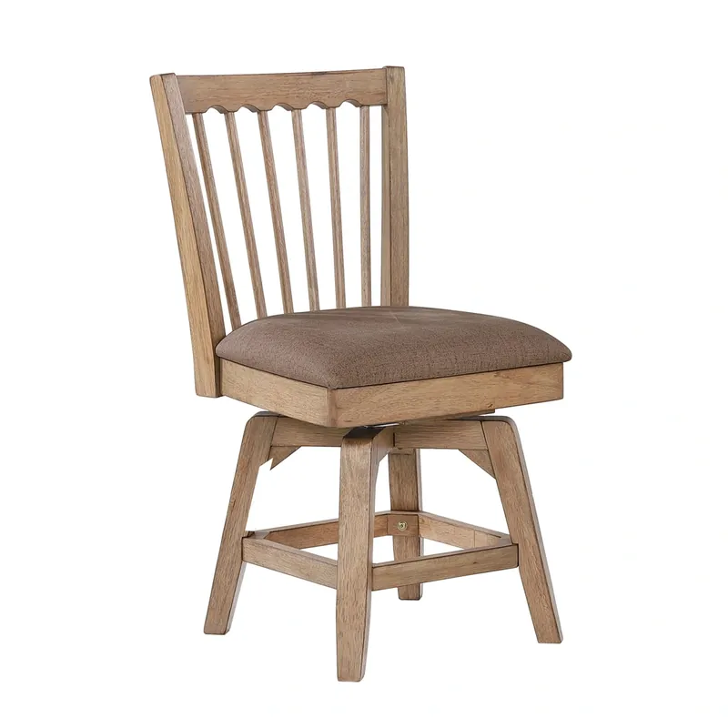 E.C.I. Furniture Brownstone Spindle-Back Swivel Dining Chair