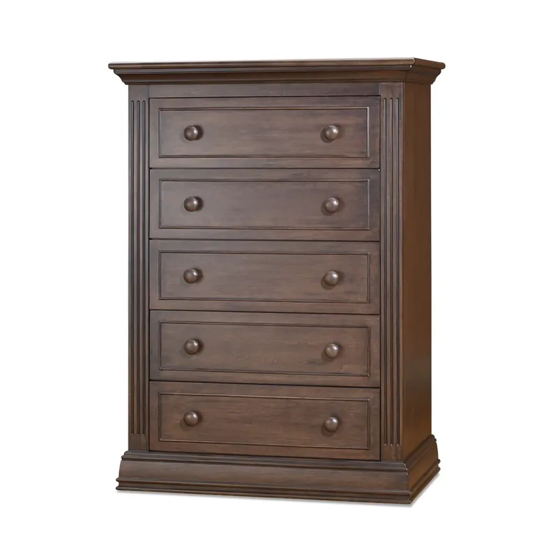 C&T Int'l Providence 5-Drawer Chest in Chocolate