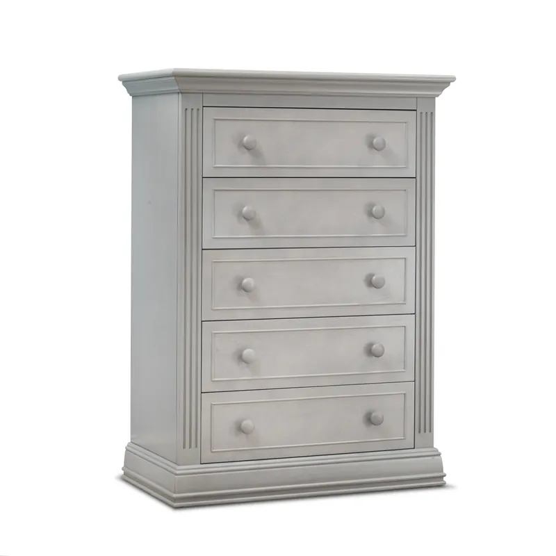 C&T Int'l Providence 5-Drawer Chest in Stone Gray