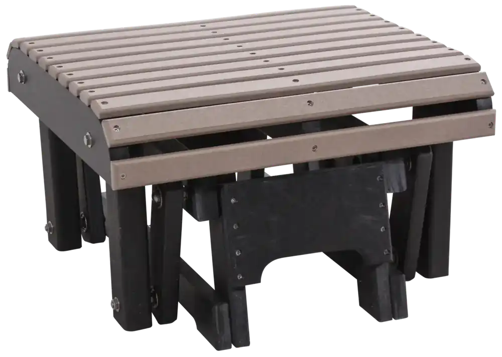 Amish Outdoors Classic Weatherwood/Black Adirondack Chair Gliding Footrest
