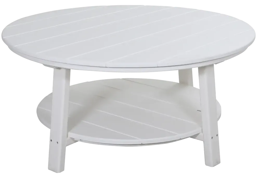 Amish Outdoors Deluxe White Round Adirondack Coffee Table