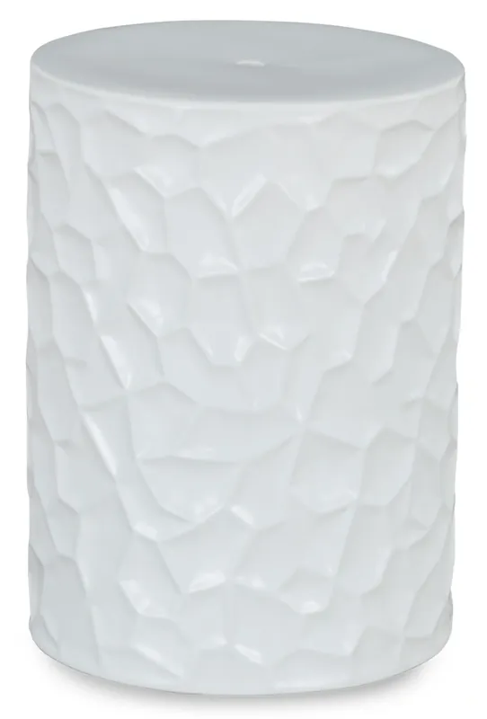 Ashley Jungrove White 17.5-Inch Garden Stool