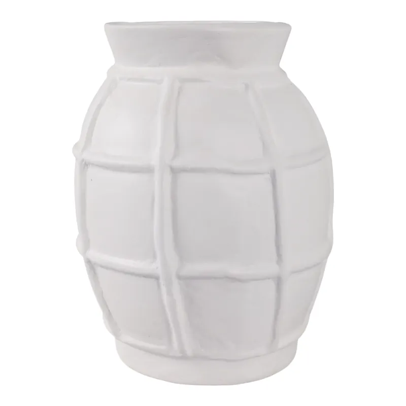 Sagebrook Home 14 X 11 White Windowpane Paper Mache Vase