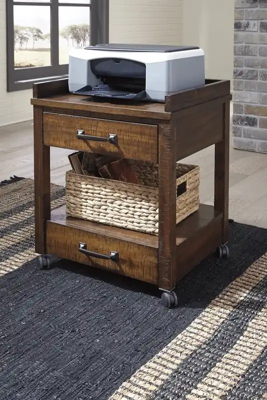Ashley Baldridge 2-Drawer Printer Stand with USB Charging