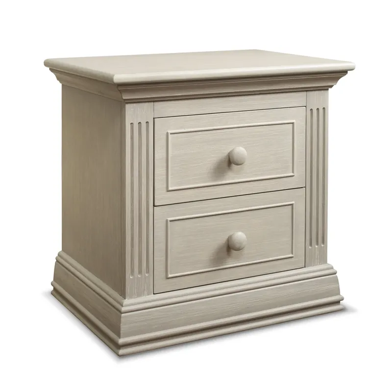C&T Int'l Providence 2-Drawer Nightstand in Heritage Fog