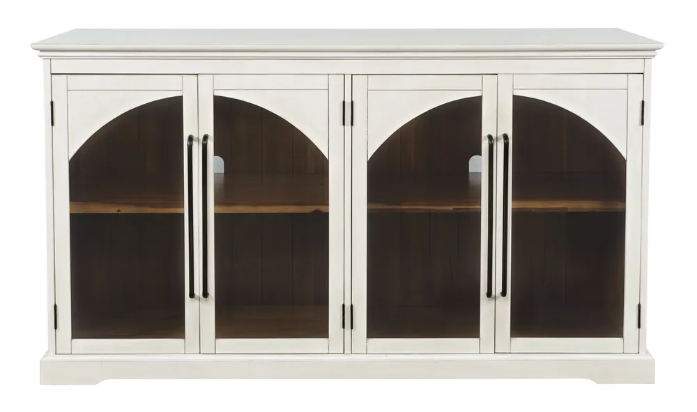 Jofran Archdale White 4-Door Accent Cabinet
